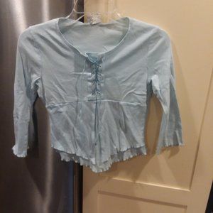 Ravegirl Light Blue Y2K Top Size 14 Kids